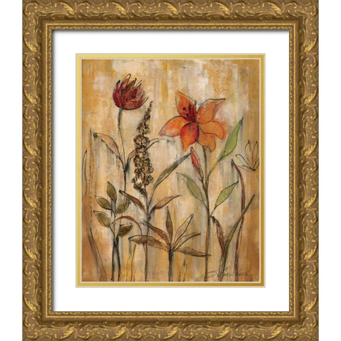 Aquarelle Garden II Gold Ornate Wood Framed Art Print with Double Matting by Vassileva, Silvia
