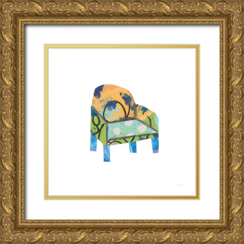 Mod Chairs II Gold Ornate Wood Framed Art Print with Double Matting by Prahl, Courtney
