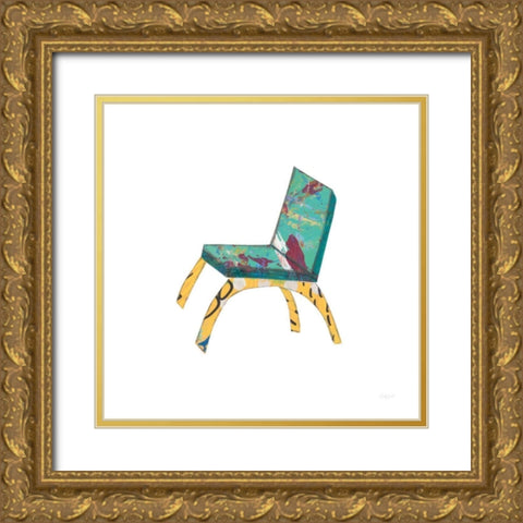 Mod Chairs III Gold Ornate Wood Framed Art Print with Double Matting by Prahl, Courtney