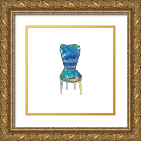 Mod Chairs VI Gold Ornate Wood Framed Art Print with Double Matting by Prahl, Courtney