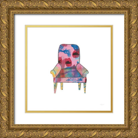 Mod Chairs VII Gold Ornate Wood Framed Art Print with Double Matting by Prahl, Courtney