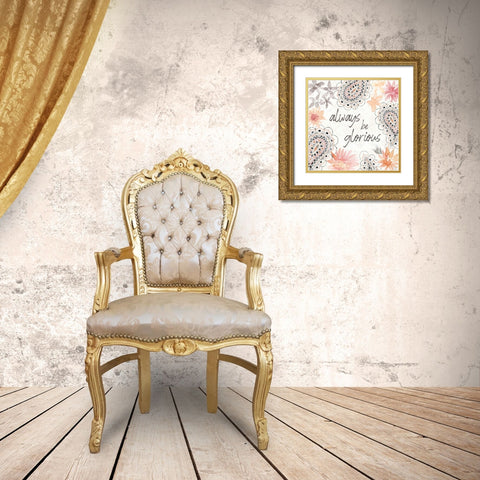 Kasbah Crush V Gold Ornate Wood Framed Art Print with Double Matting by June, Dina