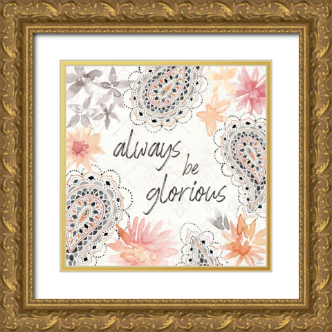 Kasbah Crush V Gold Ornate Wood Framed Art Print with Double Matting by June, Dina