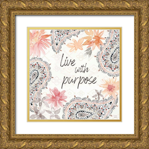 Kasbah Crush VI Gold Ornate Wood Framed Art Print with Double Matting by June, Dina