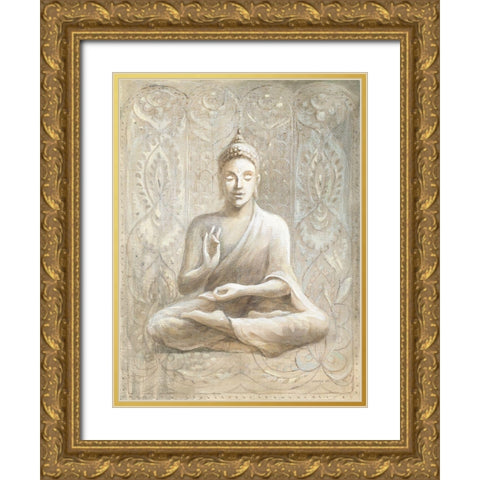Peace of the Buddha Gold Ornate Wood Framed Art Print with Double Matting by Nai, Danhui