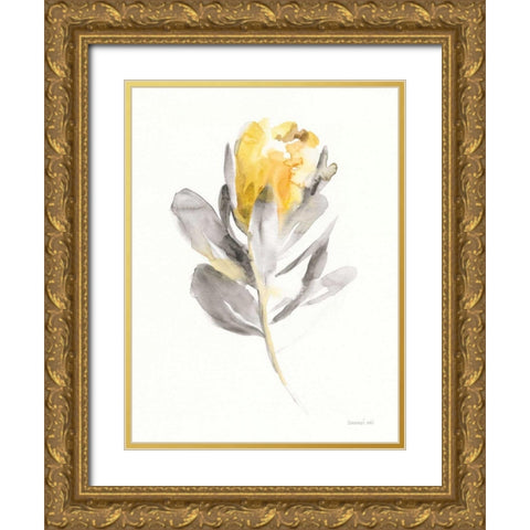 Spirit Flower I Gold Ornate Wood Framed Art Print with Double Matting by Nai, Danhui