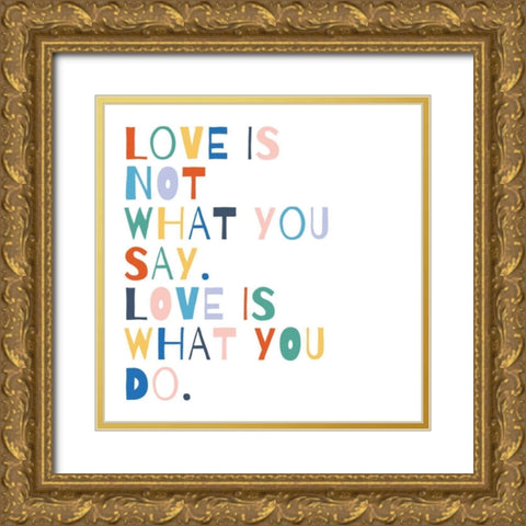 Rainbow Words I Gold Ornate Wood Framed Art Print with Double Matting by Hershey, Moira