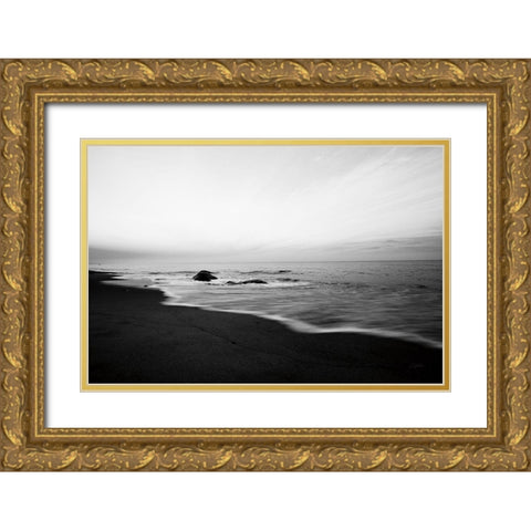 Tranquil Sands Gold Ornate Wood Framed Art Print with Double Matting by Aledanda