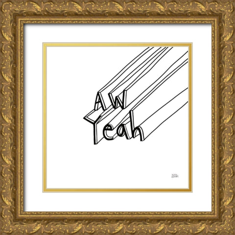 Cool Sayings II BW Gold Ornate Wood Framed Art Print with Double Matting by Averinos, Melissa
