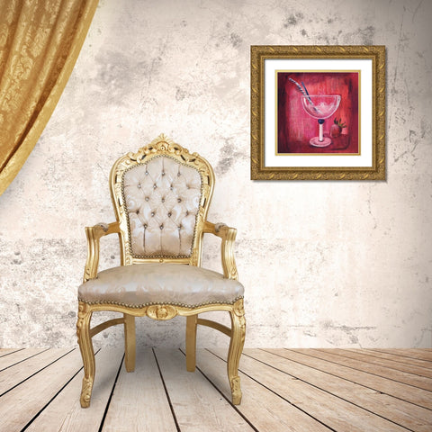 Cheers III Gold Ornate Wood Framed Art Print with Double Matting by Vassileva, Silvia