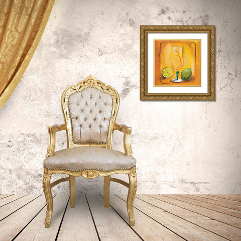 Cheers VI Gold Ornate Wood Framed Art Print with Double Matting by Vassileva, Silvia