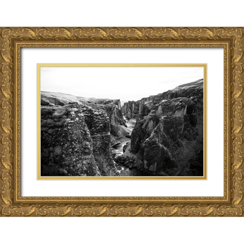 Fjadrargljufur Gold Ornate Wood Framed Art Print with Double Matting by Marshall, Laura