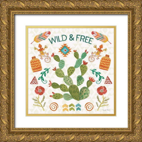 Southwest Vibes III Gold Ornate Wood Framed Art Print with Double Matting by Zaman, Farida