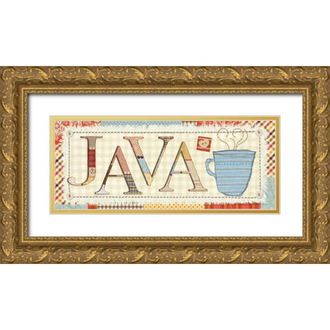 Patchwork Cafe II Gold Ornate Wood Framed Art Print with Double Matting by Pela Studio