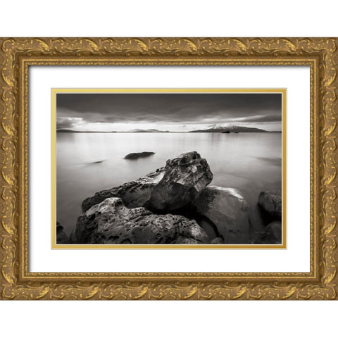 Samish Bay Gold Ornate Wood Framed Art Print with Double Matting by Majchrowicz, Alan