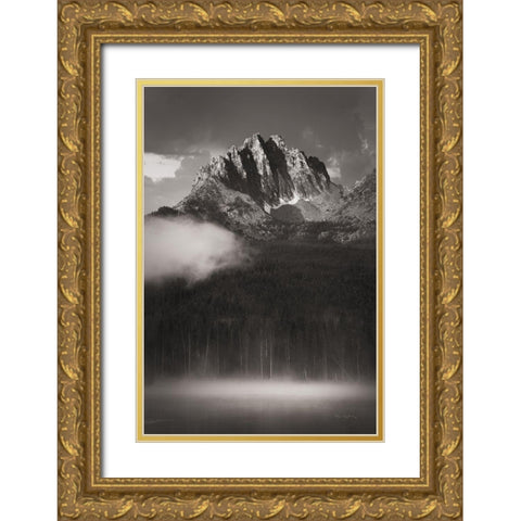 Little Redfish Lake Mist I Gold Ornate Wood Framed Art Print with Double Matting by Majchrowicz, Alan