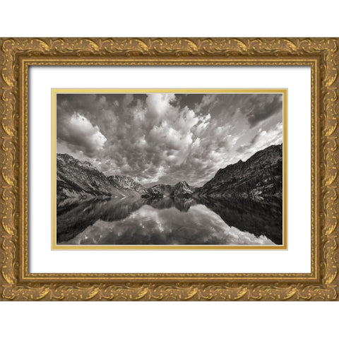 Sawtooth Lake Reflection I Gold Ornate Wood Framed Art Print with Double Matting by Majchrowicz, Alan