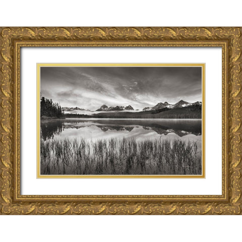 Little Redfish Lakeshore Gold Ornate Wood Framed Art Print with Double Matting by Majchrowicz, Alan