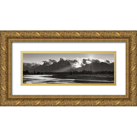 Snake River Gold Ornate Wood Framed Art Print with Double Matting by Majchrowicz, Alan
