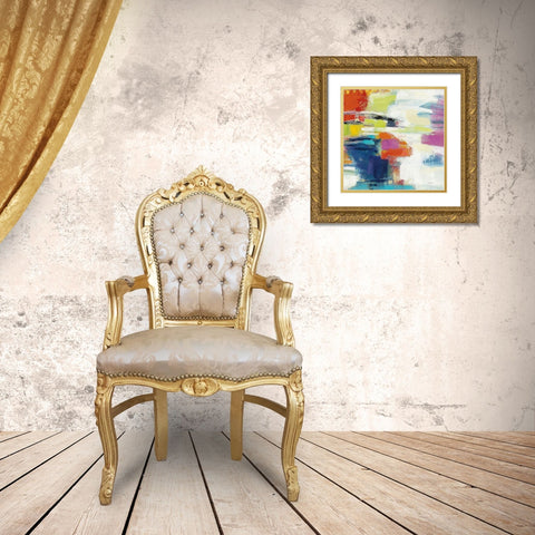 Island Town III Bright Gold Ornate Wood Framed Art Print with Double Matting by Vassileva, Silvia