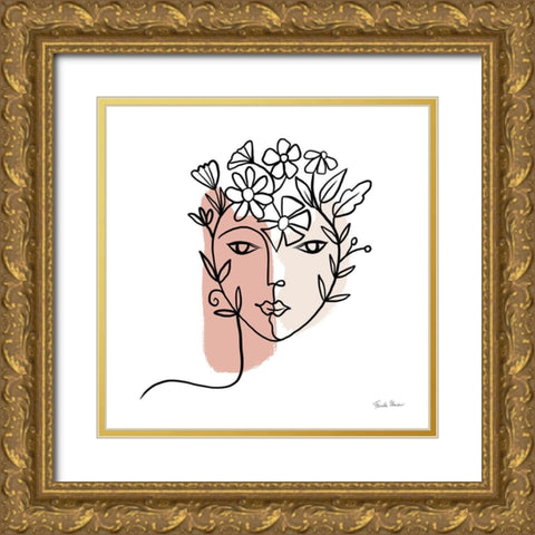 Face of Spring I Gold Ornate Wood Framed Art Print with Double Matting by Zaman, Farida