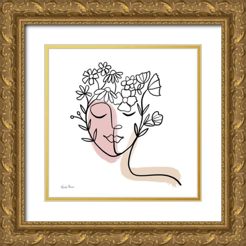 Face of Spring II Gold Ornate Wood Framed Art Print with Double Matting by Zaman, Farida