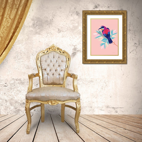 Exotic Birds II Gold Ornate Wood Framed Art Print with Double Matting by Escalante, Omar