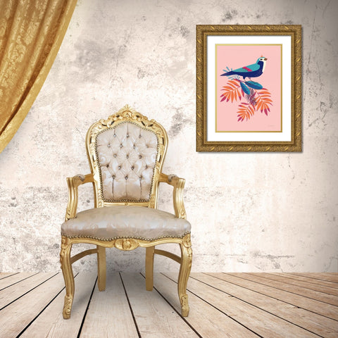 Exotic Birds III Gold Ornate Wood Framed Art Print with Double Matting by Escalante, Omar