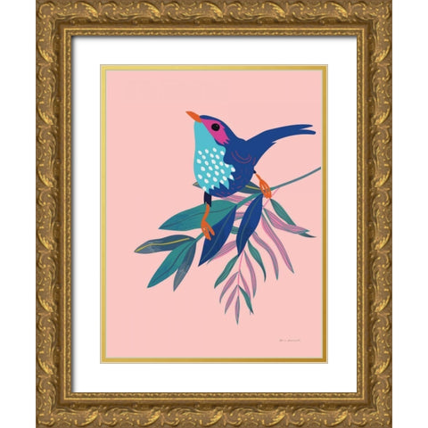 Exotic Birds IV Gold Ornate Wood Framed Art Print with Double Matting by Escalante, Omar
