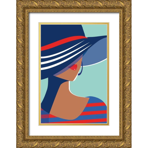 Beach Chic I Gold Ornate Wood Framed Art Print with Double Matting by Escalante, Omar
