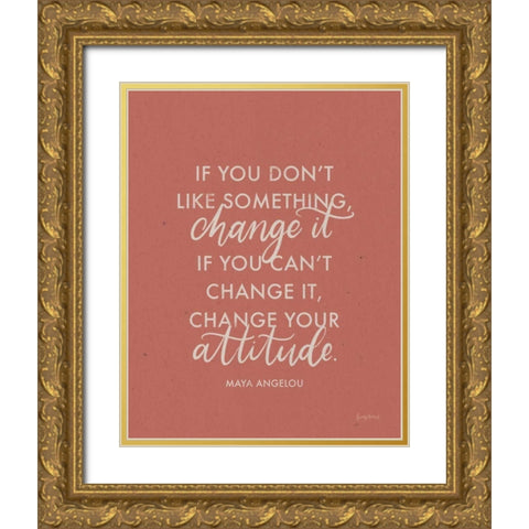 Words of Wisdom I Gold Ornate Wood Framed Art Print with Double Matting by Thorns, Becky