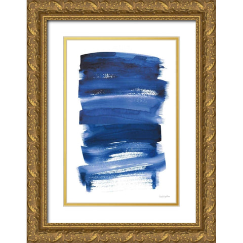 Bold Blue IV Gold Ornate Wood Framed Art Print with Double Matting by Charro, Mercedes Lopez