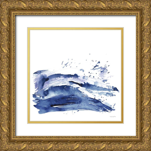 Coastal Splash I Gold Ornate Wood Framed Art Print with Double Matting by Charro, Mercedes Lopez