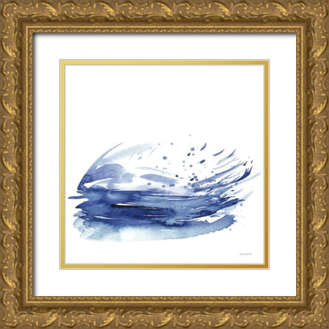 Coastal Splash IV Gold Ornate Wood Framed Art Print with Double Matting by Charro, Mercedes Lopez
