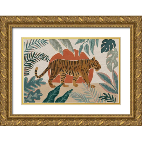 Big Cat Beauty I Gold Ornate Wood Framed Art Print with Double Matting by Penner, Janelle