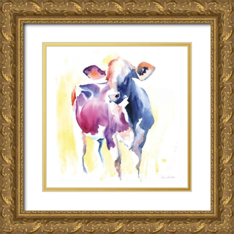 Holstein III Gold Ornate Wood Framed Art Print with Double Matting by Valle, Aimee Del