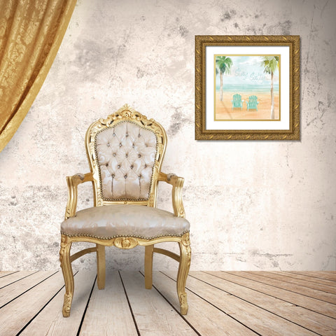 Surfs Up IV Gold Ornate Wood Framed Art Print with Double Matting by June, Dina