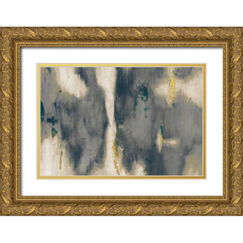 Blue Texture I Crop Gold Ornate Wood Framed Art Print with Double Matting by Nai, Danhui