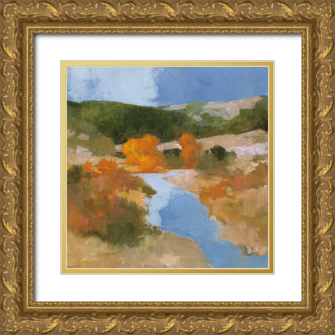 Autumn in the West Sq Gold Ornate Wood Framed Art Print with Double Matting by Purinton, Julia