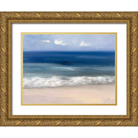 Sand and Sea Gold Ornate Wood Framed Art Print with Double Matting by Purinton, Julia
