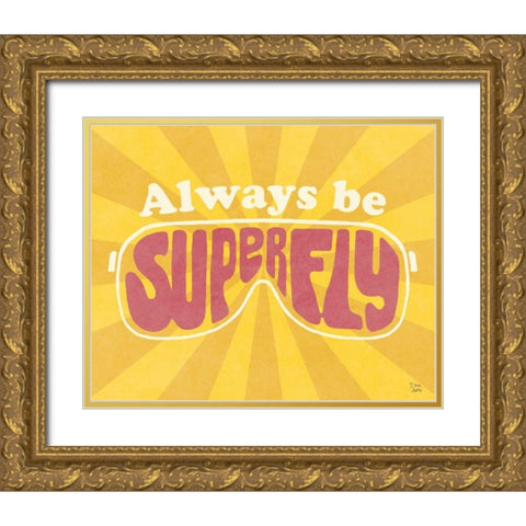 Super Fly I Gold Ornate Wood Framed Art Print with Double Matting by June, Dina