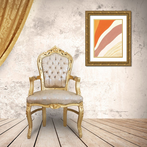 Retro Abstract IV Bright Gold Ornate Wood Framed Art Print with Double Matting by Nai, Danhui