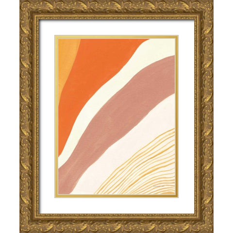 Retro Abstract IV Bright Gold Ornate Wood Framed Art Print with Double Matting by Nai, Danhui