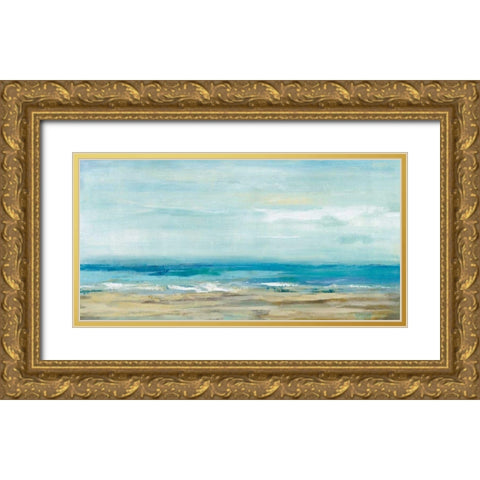 Sea Coast Gold Ornate Wood Framed Art Print with Double Matting by Vassileva, Silvia