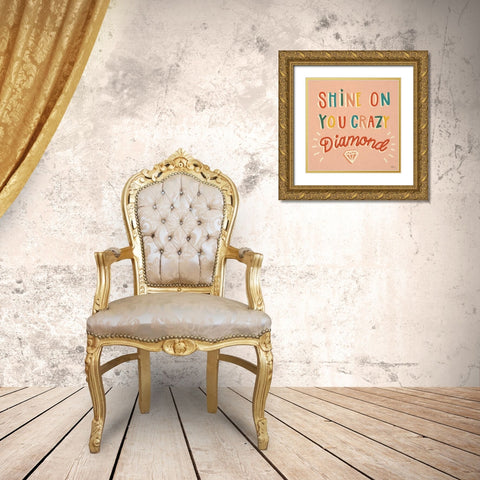 Shine On I Gold Ornate Wood Framed Art Print with Double Matting by June, Dina