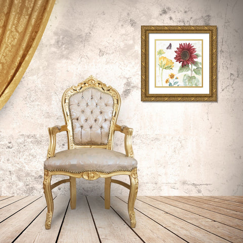 Sunflower Splendor VI Gold Ornate Wood Framed Art Print with Double Matting by Grove, Beth