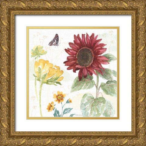 Sunflower Splendor VI Gold Ornate Wood Framed Art Print with Double Matting by Grove, Beth