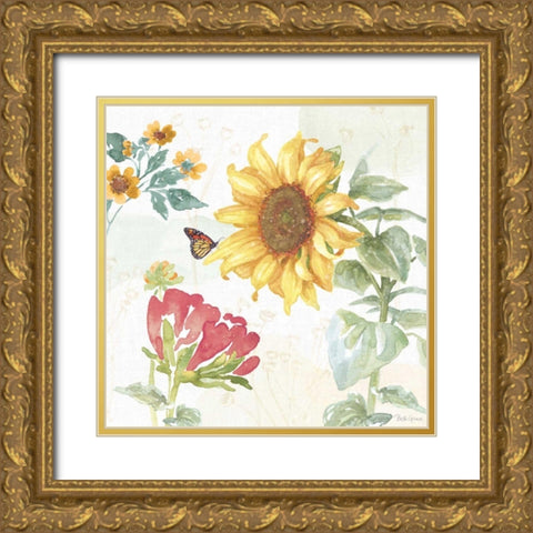 Sunflower Splendor VIII Gold Ornate Wood Framed Art Print with Double Matting by Grove, Beth