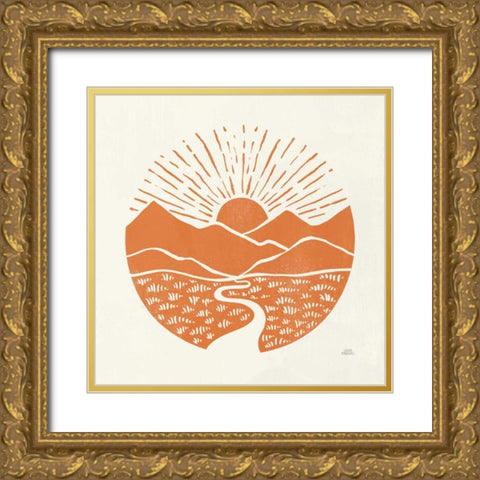 On the Horizon I Gold Ornate Wood Framed Art Print with Double Matting by Marshall, Laura