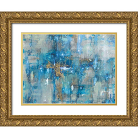 Lapis Lazuli Gold Ornate Wood Framed Art Print with Double Matting by Nai, Danhui